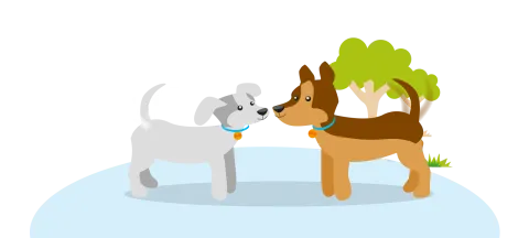 illustration of two dogs