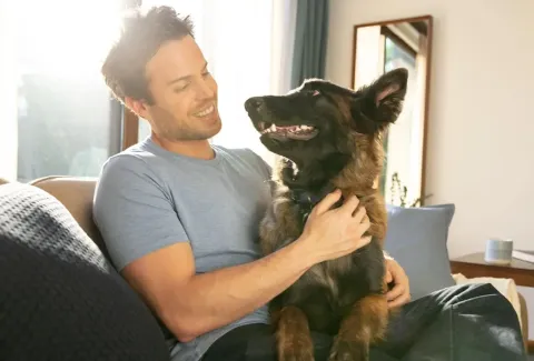 flea question - man with dog